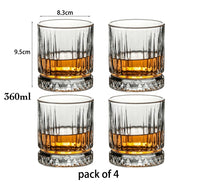 lot 4 verres whisky relief old fashioned crystal