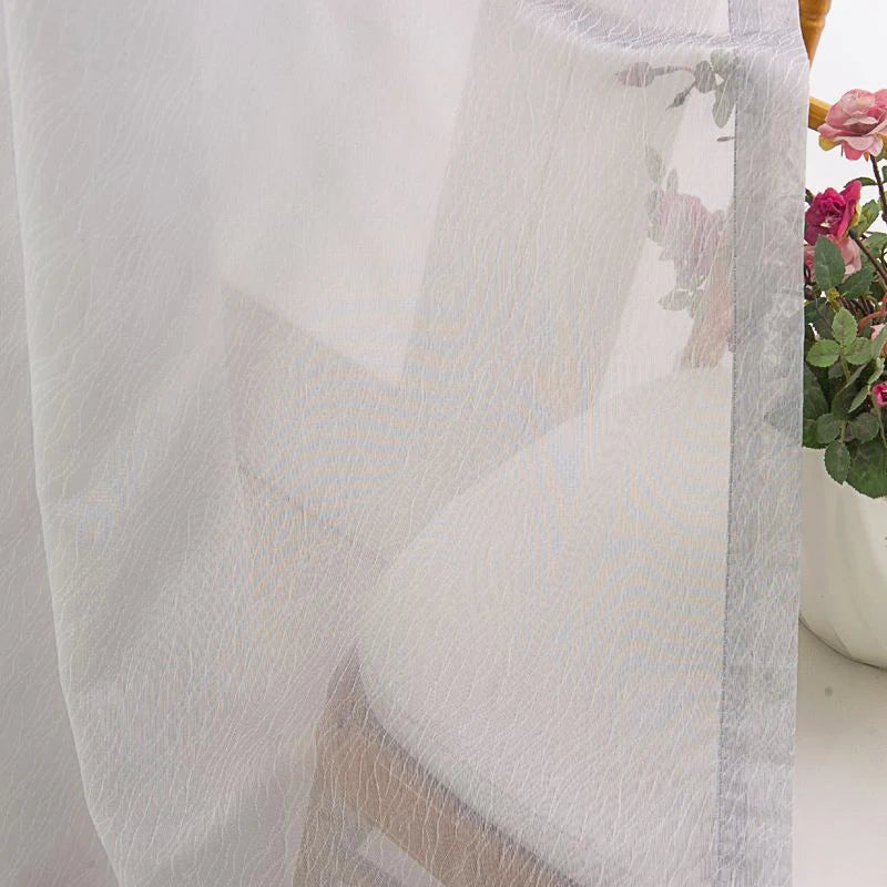 Voilage jacquard floral style rétro pour salon chambre - vue 5 sur 7