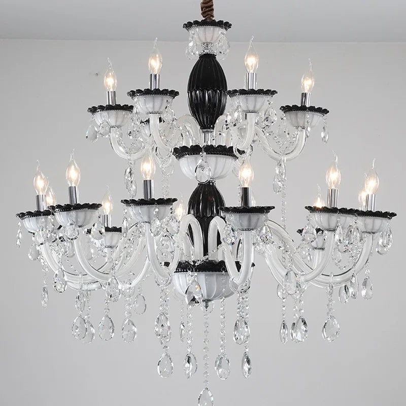 lustre moderne en cristal pour décoration intérieure lumineuse