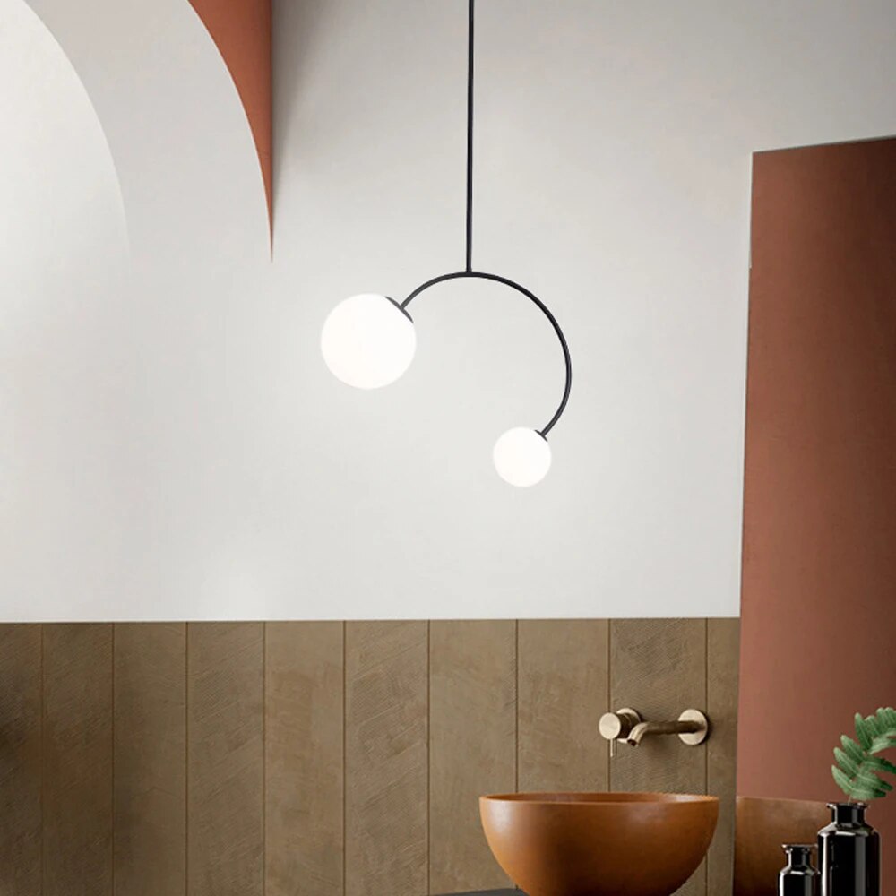 lustre c forme décoration éclairage led - vue 4 sur 7