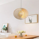 Minimalist wood LED Spherica pendant light for Nordic office