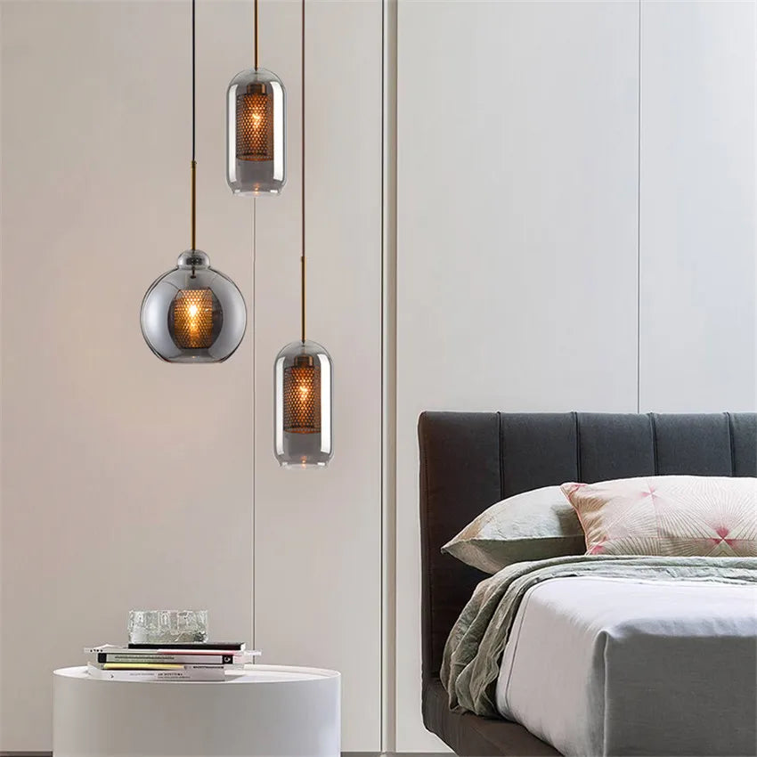 suspension moderne en verre pour décoration intérieure élégante - vue 5 sur 17