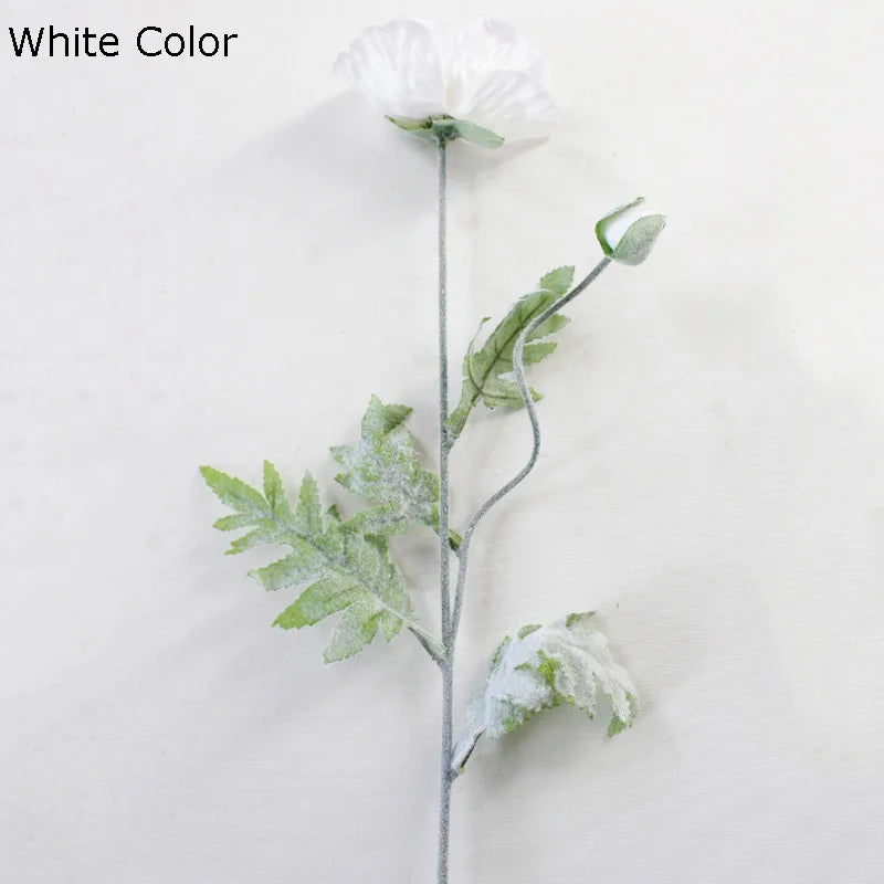 grande branche de fleurs artificielles pavot pour décoration printemps - vue 7 sur 9