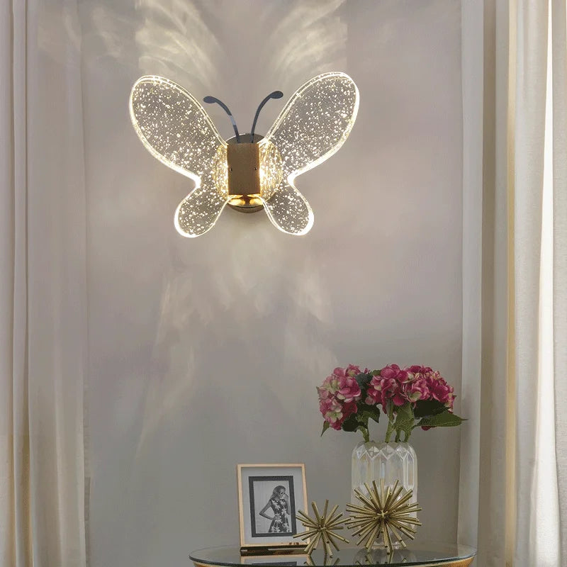applique murale papillon en cristal moderne pour décoration intérieure - vue 3 sur 7