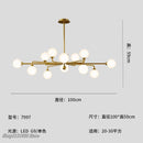 lustre verre led nordique salon lampe intérieur suspension branche