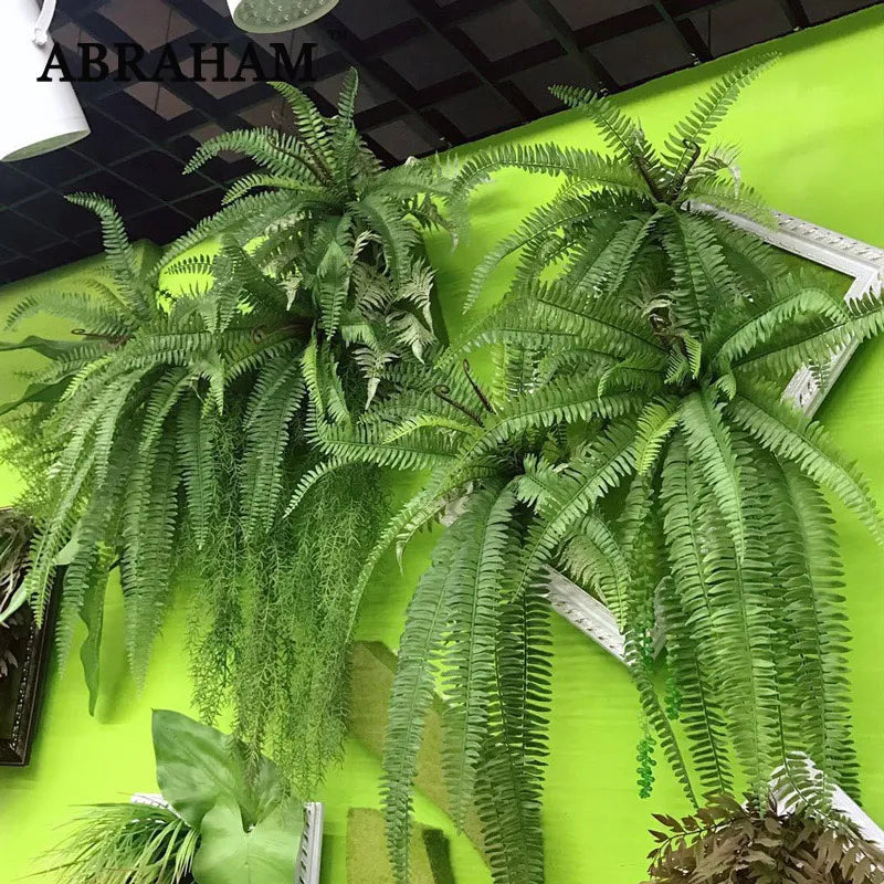 plantes artificielles suspendues grandes plantes tropicales en rotin décoratives - vue 2 sur 11