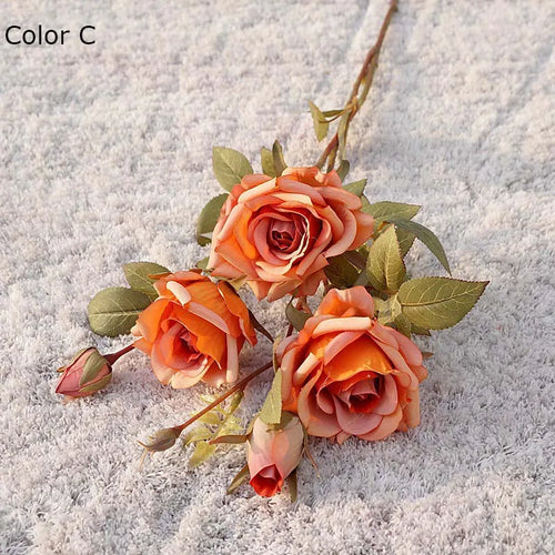 nouvelle décoration dautomne roses bouclées fleurs artificielles luxe