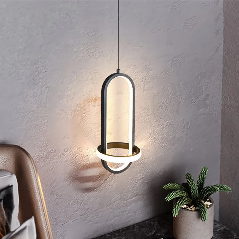 suspension moderne led anneau suspension lumière de chevet décoration maison art