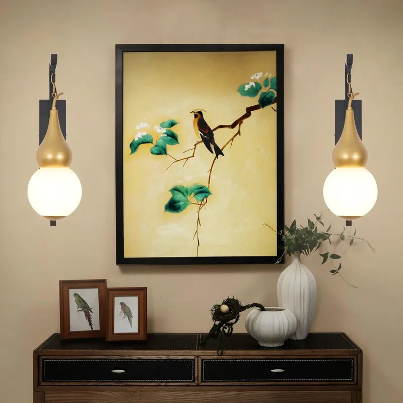 applique murale gourde style chinois pour décoration intérieure - vue 6 sur 8