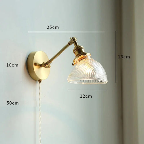 Éclairage LED verre salle bain nordique cuivre tirer interrupteur - vue 17 sur 23