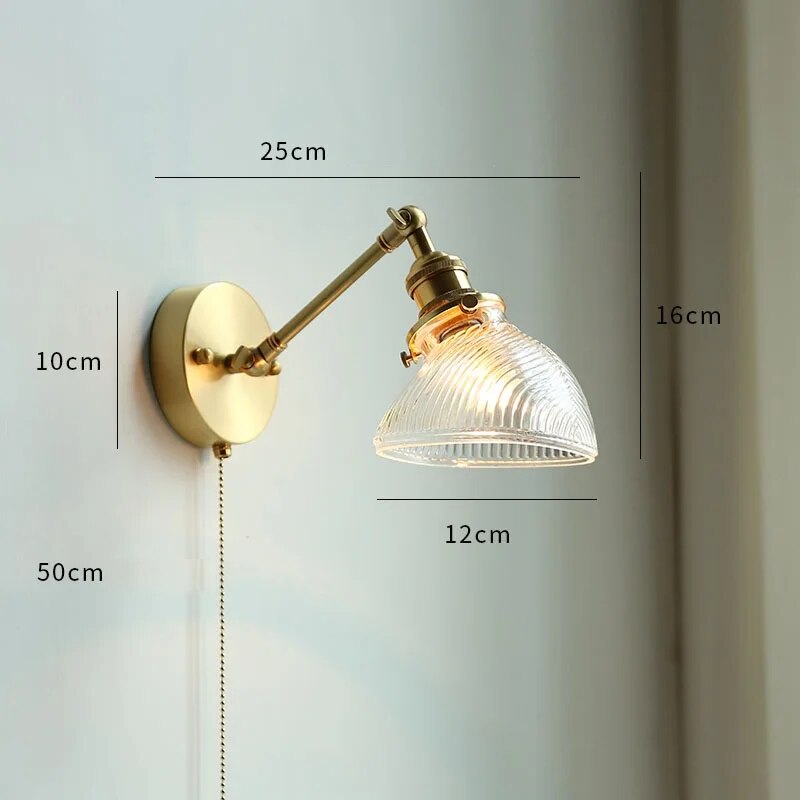 Éclairage LED verre salle bain nordique cuivre tirer interrupteur - vue 16 sur 23