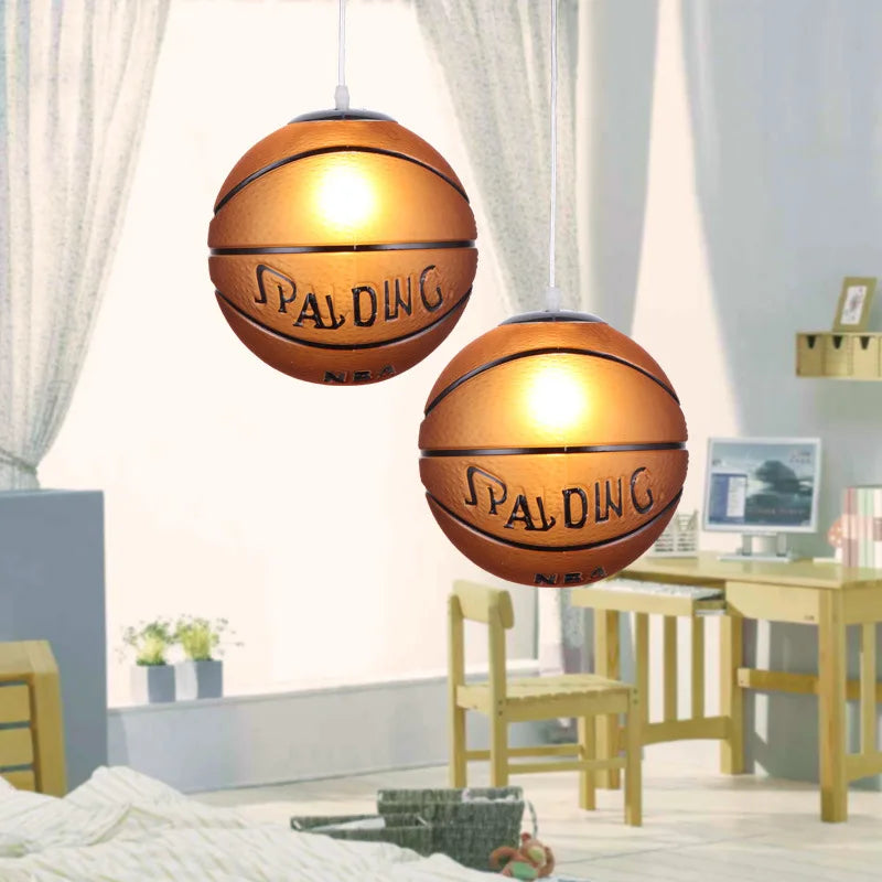 té enfants suspension lumières pour chambre enfants Football basket-ball lampes suspendues chambre luminaire moderne mignon décoration - vue 4 sur 4