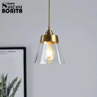 suspension rétro en laiton et verre design élégant et luxueux