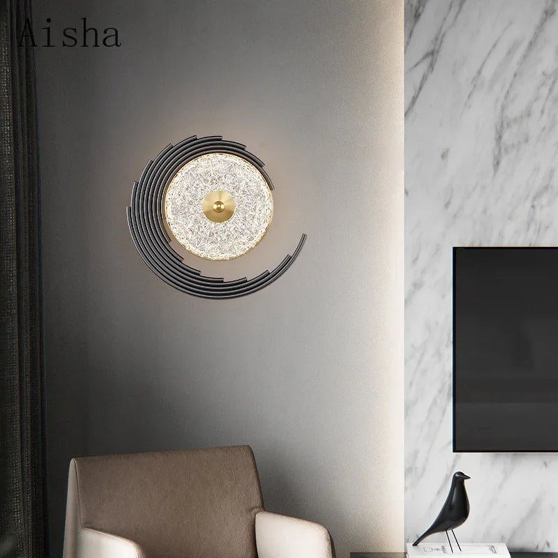 2022 New Year Decoration Wall Lamp Golden Luxury Creative Wall Sconces Nordic Background Wall Bedside Lamp Scandinavian Light - vue 3 sur 9
