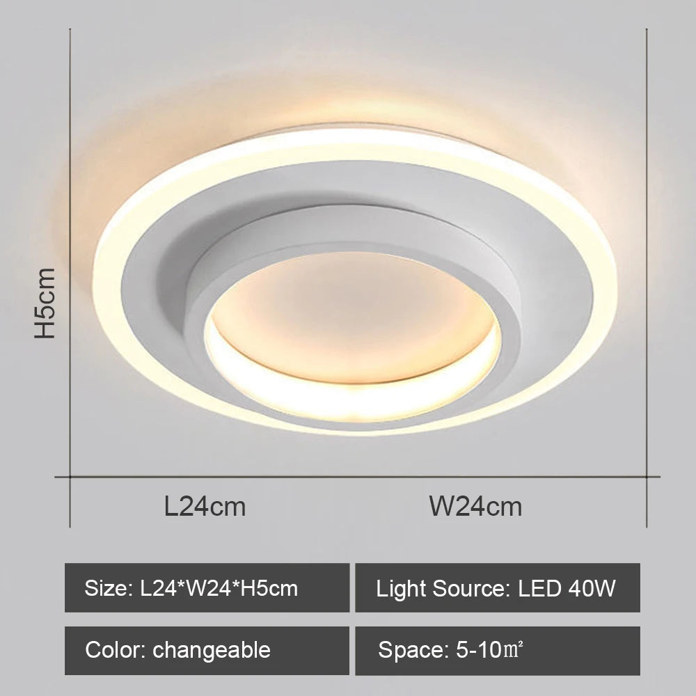 lustre led allée plafonnier noir blanc - vue 11 sur 12