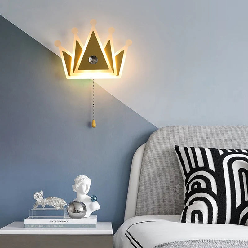 applique murale couronne dessin animé avec télécommande pour enfants filles - vue 4 sur 8