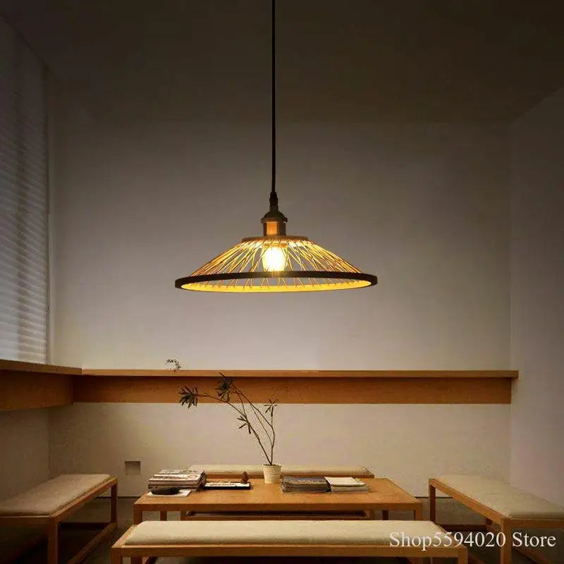 lustre en bambou zen créatif pour restaurant et bar