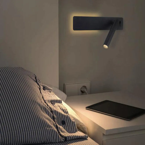Applique murale led rotative 6w 3w chambre tête lit livre nuit - vue 7 sur 8