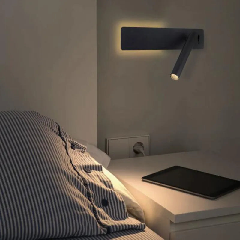Applique murale led rotative 6w 3w chambre tête lit livre nuit - vue 6 sur 8