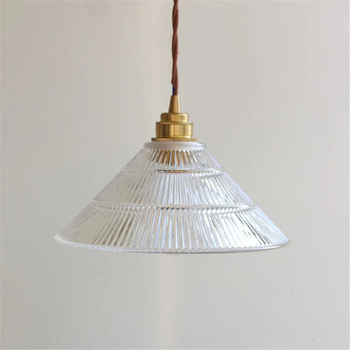 suspension luminaire led en verre et laiton style loft moderne