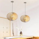 Minimalist wood LED Spherica pendant light for Nordic office