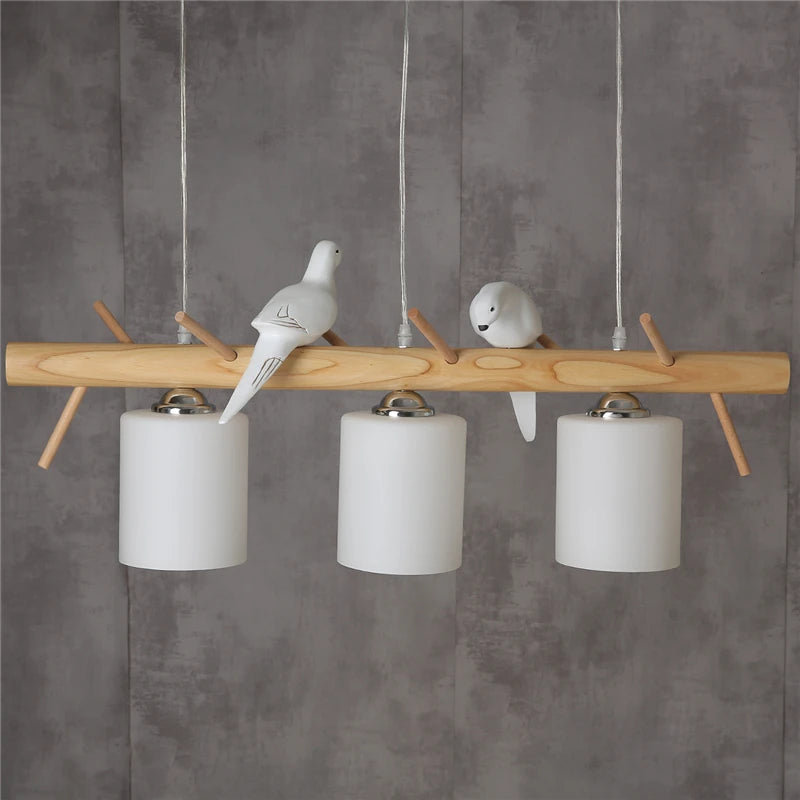 suspension créative nordique en bois pour ambiance moderne - vue 4 sur 9