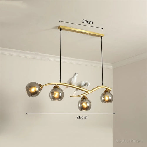 lampe d'oiseau nordique lustre moderne en verre led