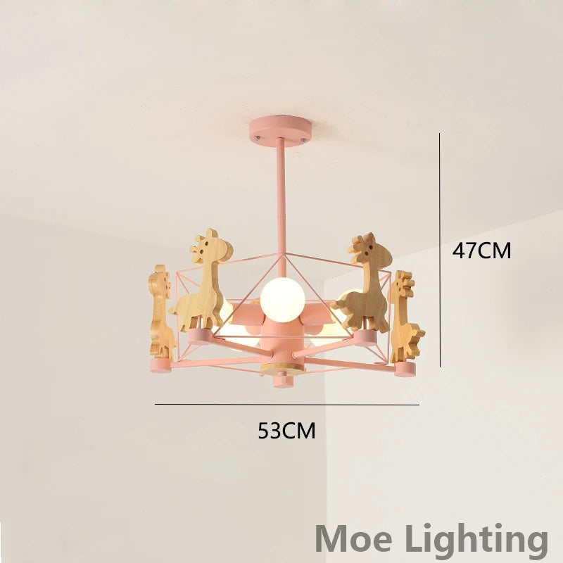 suspension girafe en bois à led pour enfants - vue 11 sur 12