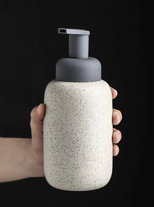 distributeur de savon en céramique mousse pressante pour salle de bain - vue 5 sur 18