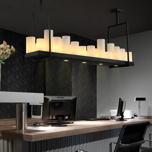Nordique luxe salle à manger lustre intérieur salon table à manger lampes en verre simple cuisine île LED lustre éclairage - vue 2 sur 20