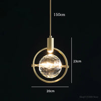 suspension LED en cristal design nordique luxueux