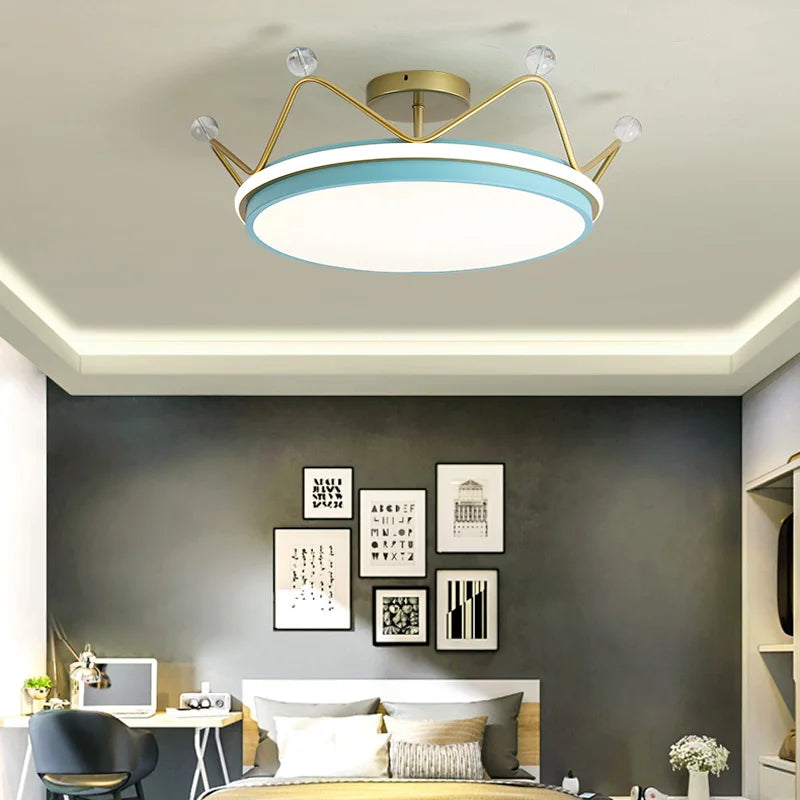suspension pour enfants couronne leds moderne winfordo - vue 4 sur 12