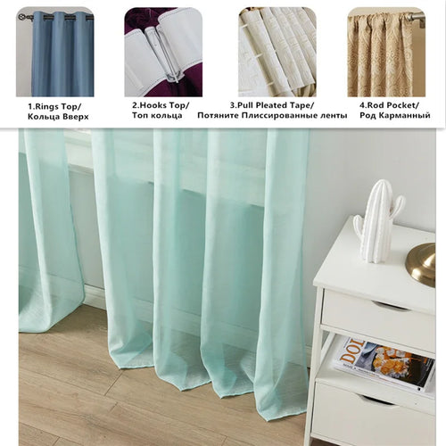 Voilage tulle translucide moderne sur mesure salon chambre - vue 5 sur 10