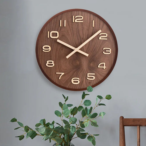 horloge murale chinoise en bois style nordique décor moderne