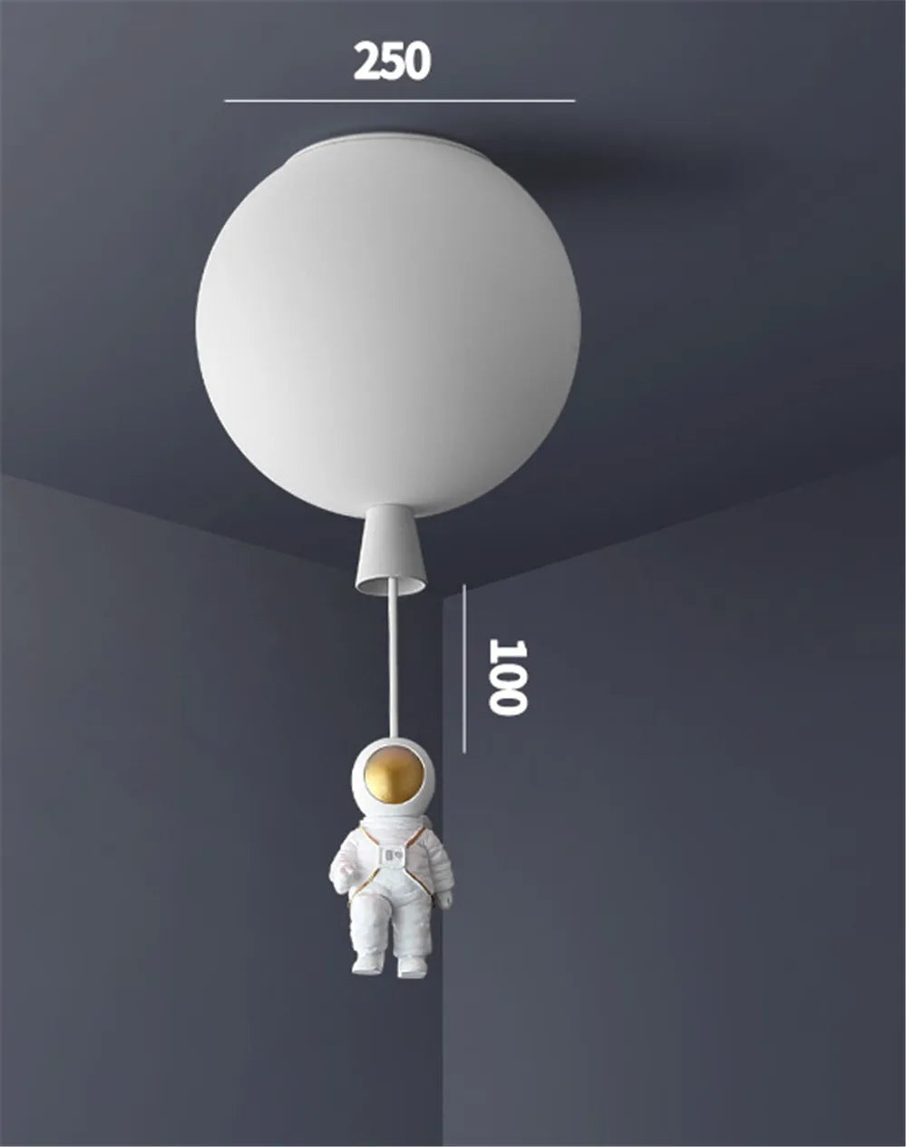 plafonnier led nordique avec astronaute et ballons pour enfants - vue 25 sur 28
