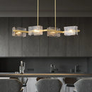 lustre moderne ondulation d'eau zhongdao luxe artistique verre
