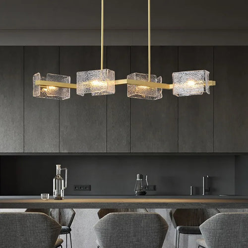 lustre moderne ondulation d'eau zhongdao luxe artistique verre