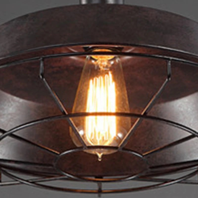 Suspension Loft Style Vintage cage industrielle rétro - vue 8 sur 8