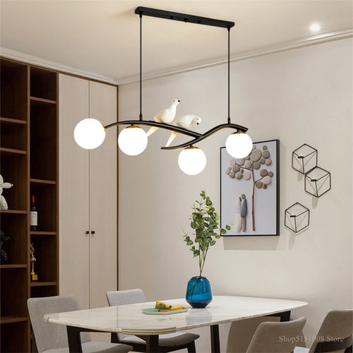 lampe d'oiseau nordique lustre moderne en verre led