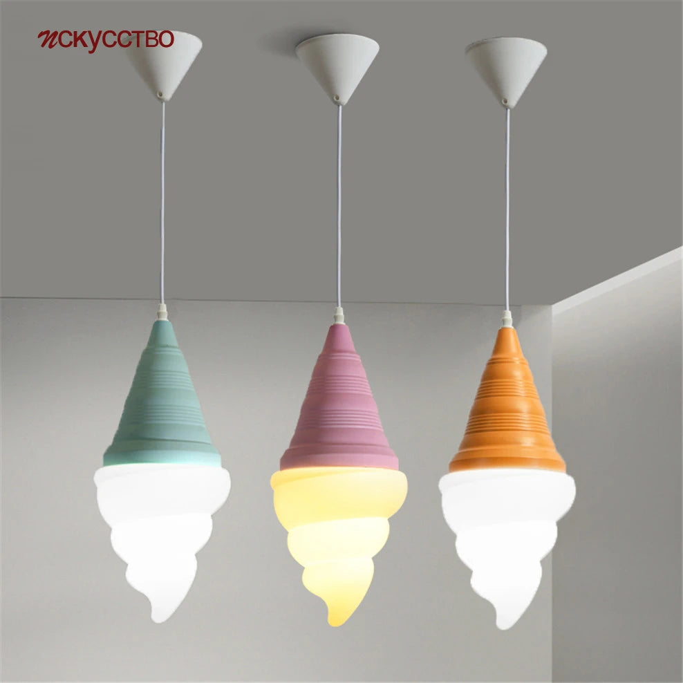 suspension enfants led créatif cônes crème glacée