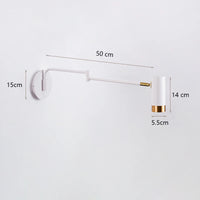 Nordic minimalist swing arm wall bedside lamp