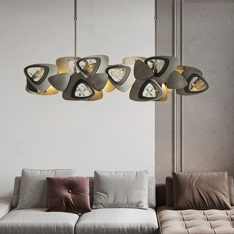 lustre en cristal de luxe géométrique créatif postmoderne en acier inoxydable - vue 4 sur 10