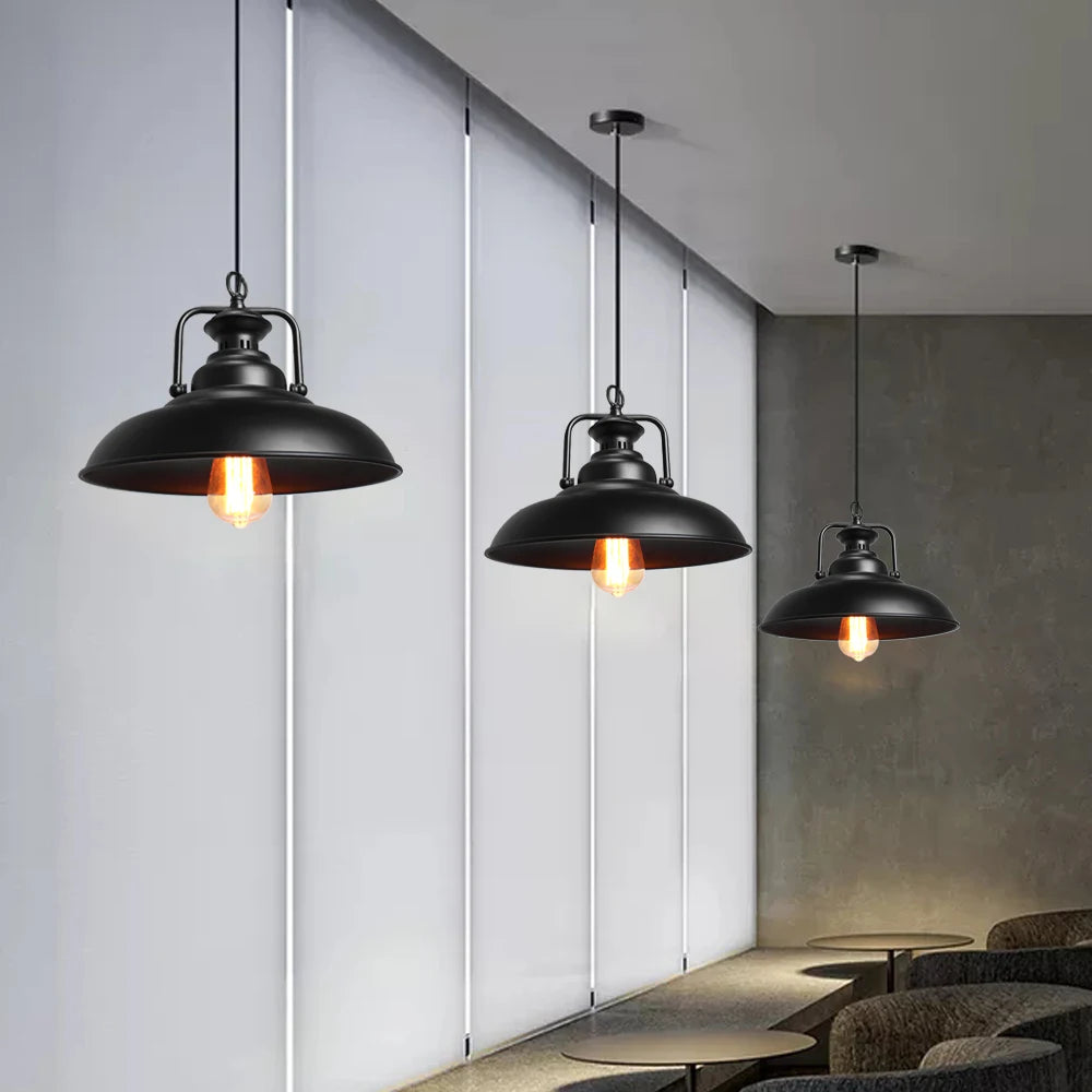 suspension loft industriel vintage lampe lustre rétro éclairage abat-jour