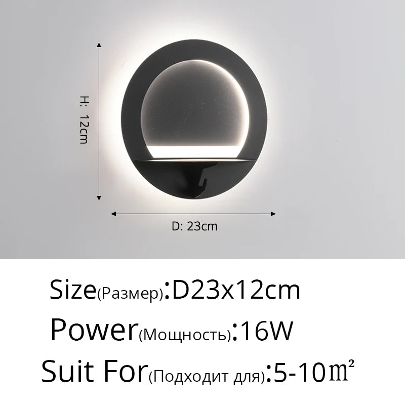 applique murale led moderne économie d'énergie étagère nordique