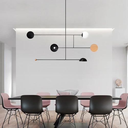 Minimalist retro designer chandelier for contemporary interiors - vue 2 sur 12