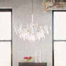 lustre nordique à lunettes avec fils café et lampes en verre