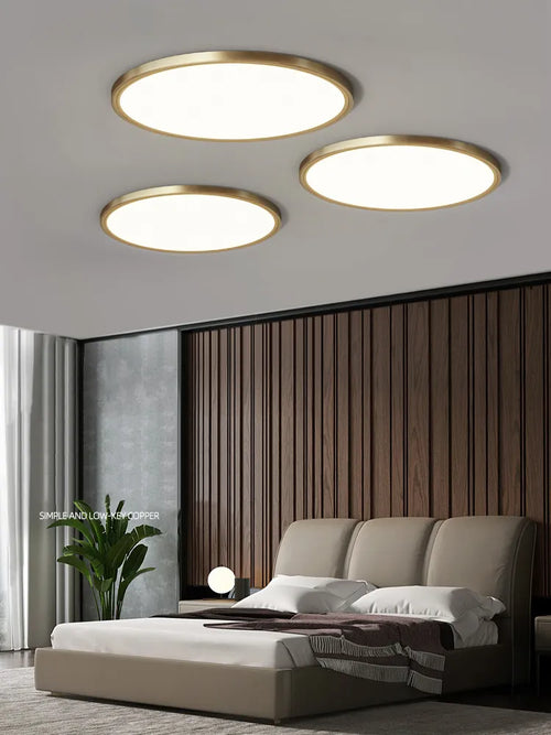 Modern minimalist decorative copper ceiling light - vue 3 sur 5