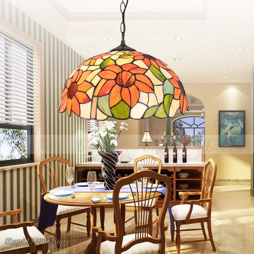 suspension baroque en verre teinté pour intérieur élégant