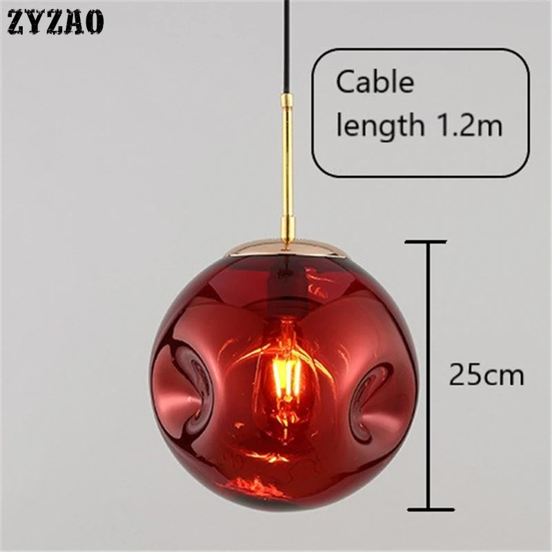 Nordic design colourful glass pendant light for interior decor - vue 6 sur 10