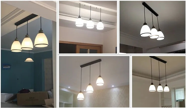 lustre classique en fer et verre pour décoration intérieure - vue 7 sur 16